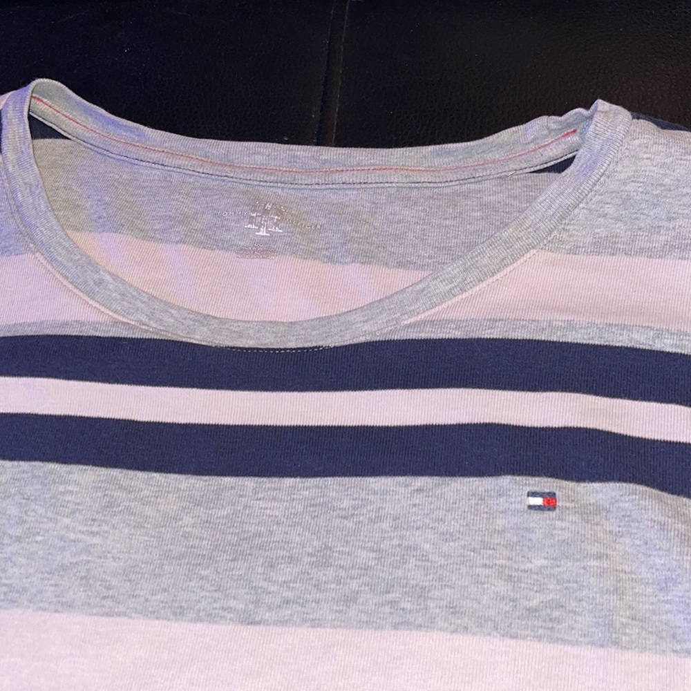 Tommy Hilfiger pink and blue striped long sleeve shirt - Picture 2 of 5